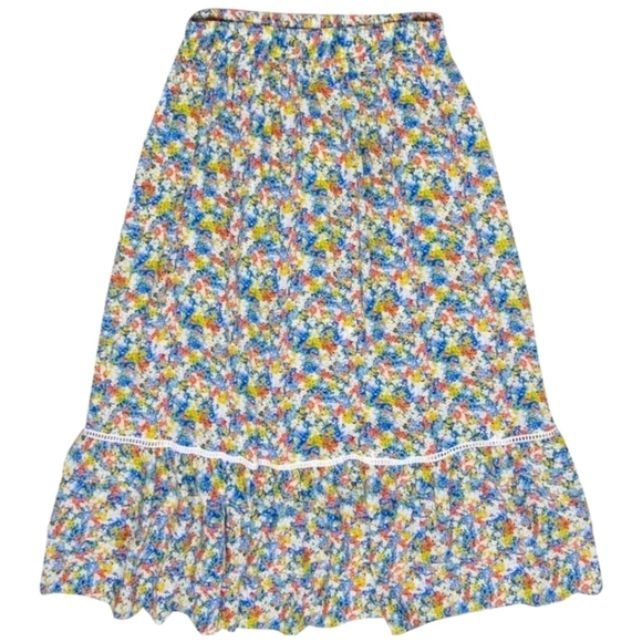 NWOT Cynthia Rowley - Multicolor Floral Ruffled Hem Maxi Skirt Sz S - Picture 2 of 9